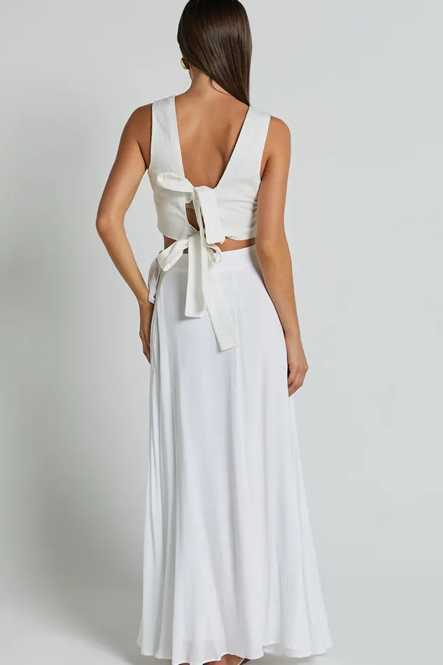 Break A Leg Maxi Skirt 8211 Wrap Tie Skirt In White Women Showpo Curve Clothes