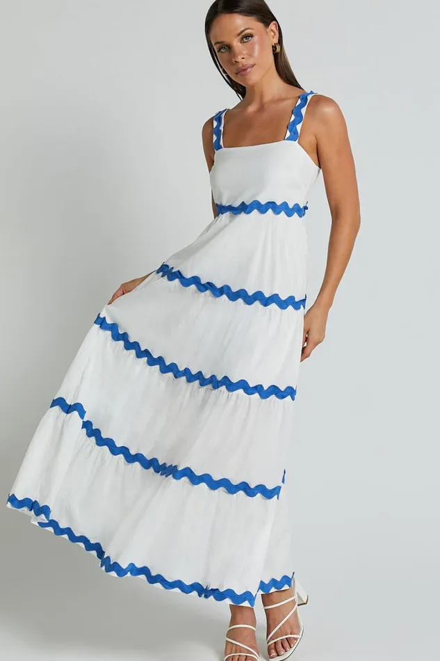 Brenda Midi Dress 8211 Sleeveless Straight Neck Wave Detail A Line Dress In White Women Showpo Dresses Brenda Midi Dress 8211 Sleeveless Straight Neck Wave Detail A Line Dress In White Women Showpo Dresses