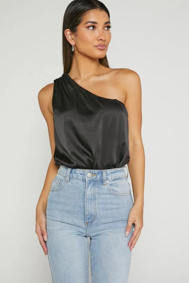 Bridie Bodysuit 8211 One Shoulder Bodysuit In Black Women Showpo Tops