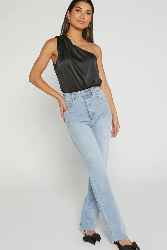 Bridie Bodysuit 8211 One Shoulder Bodysuit In Black Women Showpo Tops