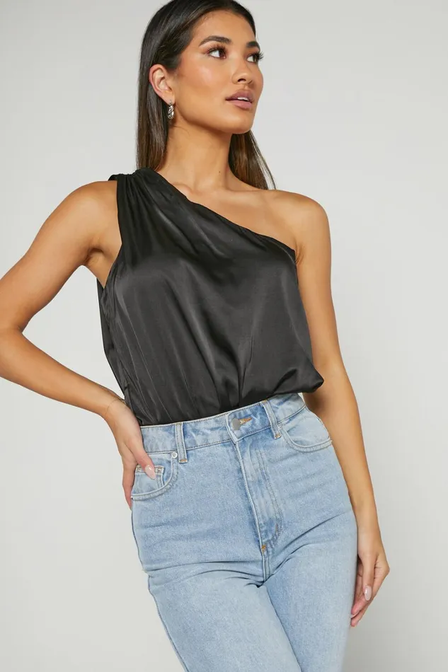 Bridie Bodysuit 8211 One Shoulder Bodysuit In Black Women Showpo Tops