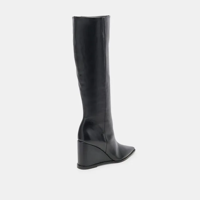 Bruce Boots Black Leather Women Dolce Vita Boots and Booties