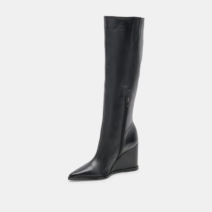 Bruce Boots Black Leather Women Dolce Vita Boots and Booties