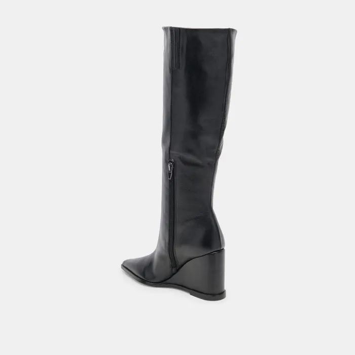 Bruce Boots Black Leather Women Dolce Vita Boots and Booties