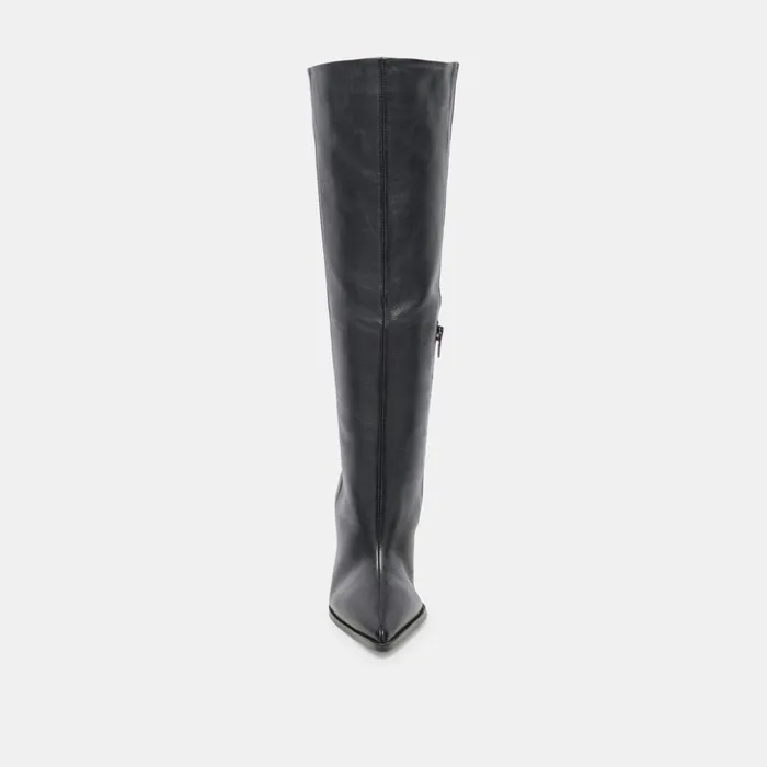 Bruce Boots Black Leather Women Dolce Vita Boots and Booties