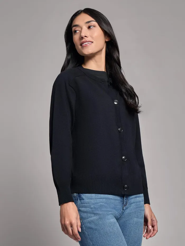 ButtonFront Saddle Shoulder Cardigan Women Jones New York Sweaters and Cardigans