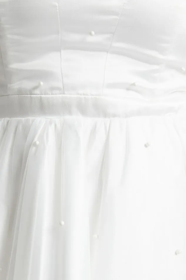 Cailene Mini Dress 8211 Strapless Bow Train Fit And Flare Dress In Ivory Women Showpo Curve Clothes