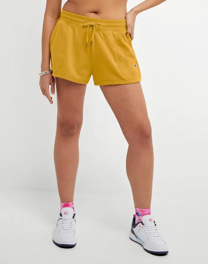 Campus French Terry Shorts C Logo 25034 Sun Dial Yellow Women Champion Shorts