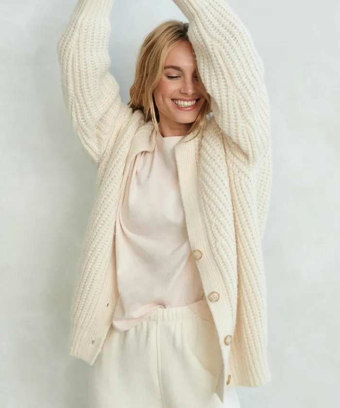 Cardigans Women Jenni Kayne Alpaca Cocoon Cardigan Ivory
