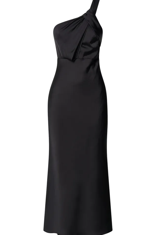Carmella Midi Dress 8211 One Shoulder Twist Detail Dress In Black Women Showpo Dresses