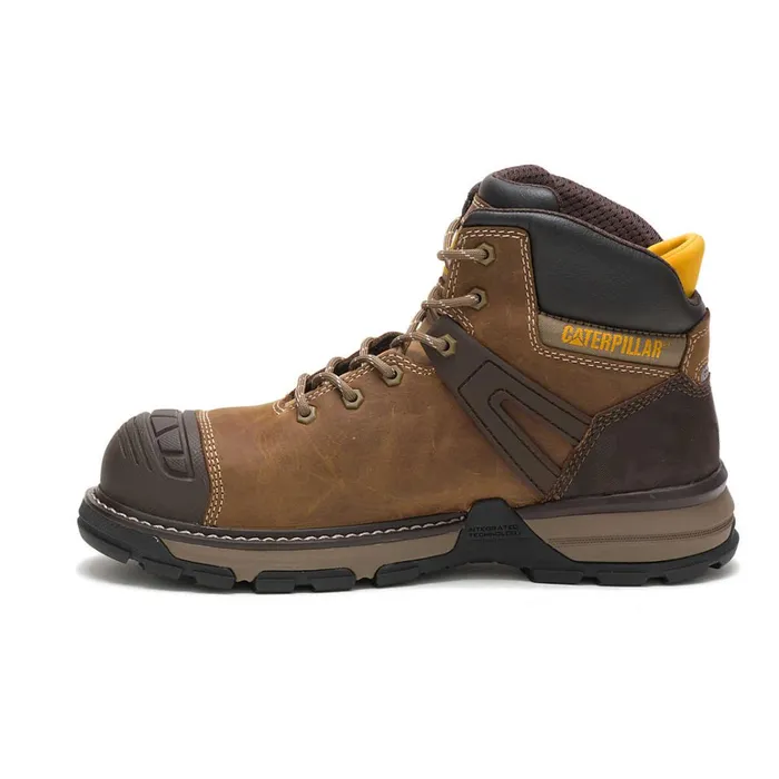 Cat Footwear Boots Men039s Excavator Superlite Waterproof Carbon Composite Toe Work Boot Dark Beige 8211 Men