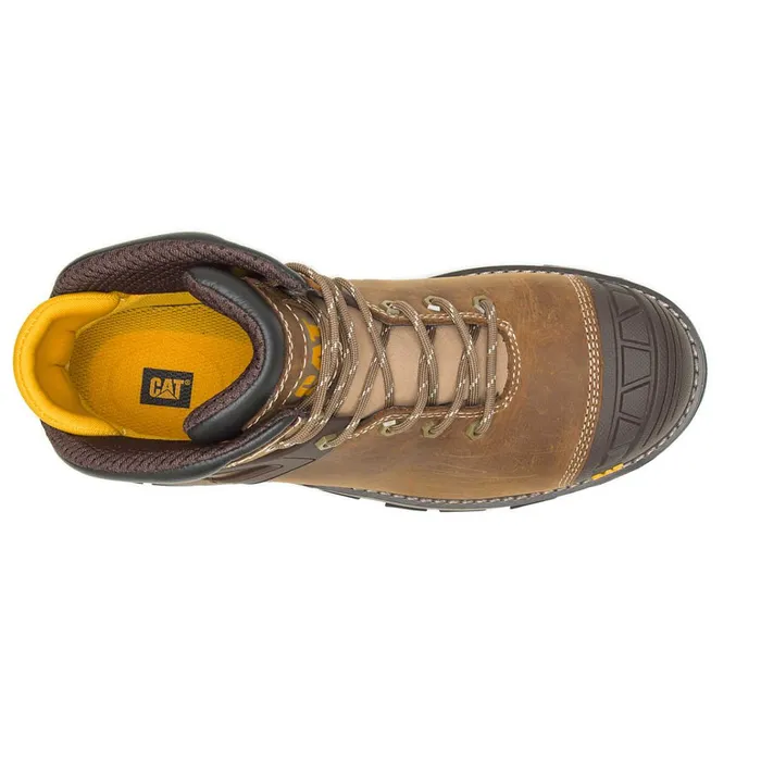 Cat Footwear Boots Men039s Excavator Superlite Waterproof Carbon Composite Toe Work Boot Dark Beige 8211 Men