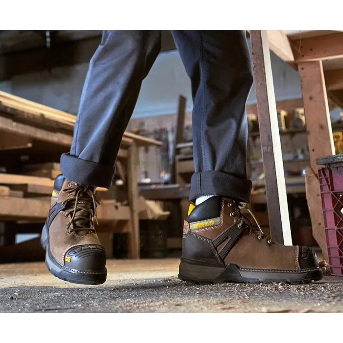 Cat Footwear Boots Men039s Excavator Superlite Waterproof Carbon Composite Toe Work Boot Dark Beige 8211 Men