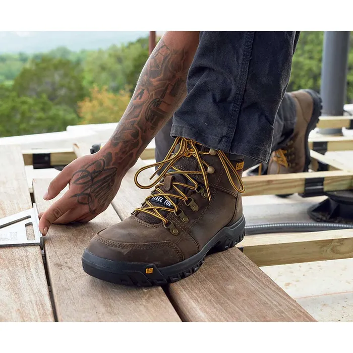 Cat Footwear Boots Men039s Outline Steel Toe Work Boot Honey Reset 8211 Men