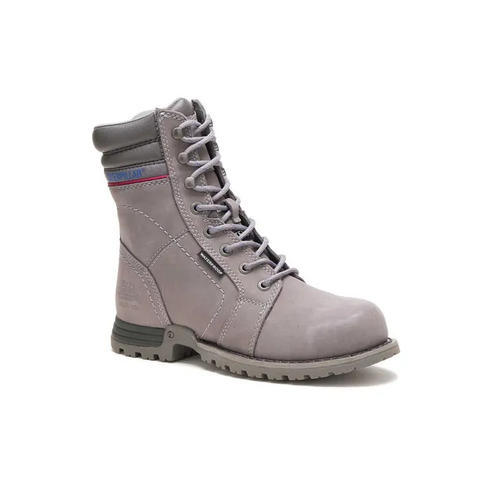 Cat Footwear Boots Women039s Echo Waterproof Steel Toe Work Boot Frost Grey 8211 Women