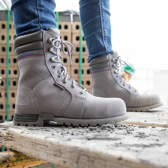 Cat Footwear Boots Women039s Echo Waterproof Steel Toe Work Boot Frost Grey 8211 Women