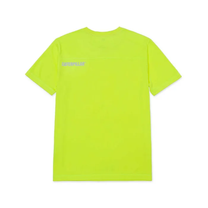 Cat Footwear Tops and Outerwear Men039s Coolmax Short Sleeve Tee Hivis Yellow 8211 Men