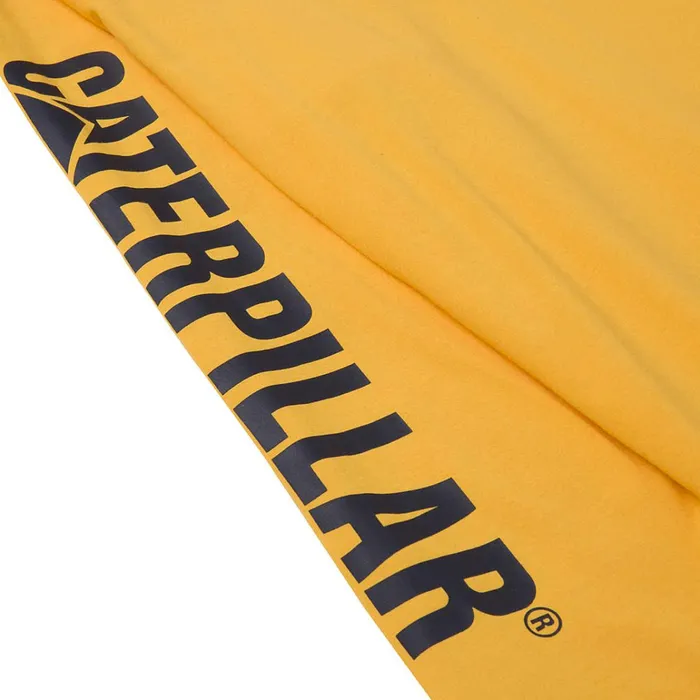 Cat Footwear Tops and Outerwear Men039s Trademark Banner Long Sleeve Tee Yellow 8211 Men