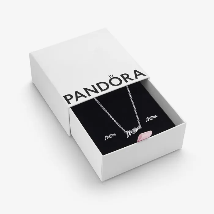 Chain Necklaces Women Pandora Love Mum Earrings and Necklace Set