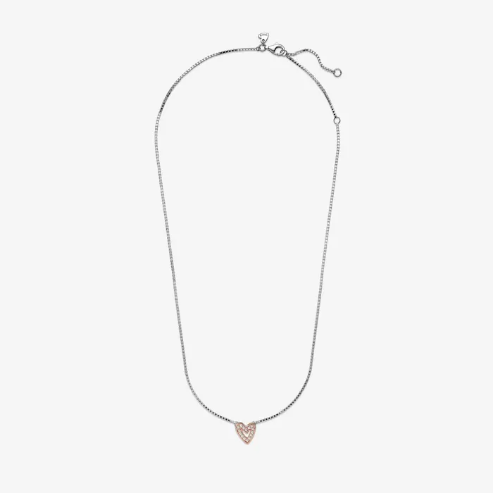Chain Necklaces Women Pandora Sparkling Freehand Heart Necklace