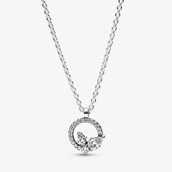 Chain Necklaces Women Pandora Sparkling Herbarium Circle and Cluster Pendant Necklace