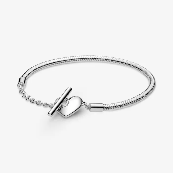 Chains Women Pandora Online Moments Heart TBar Snake Chain Bracelet Sterling Silver