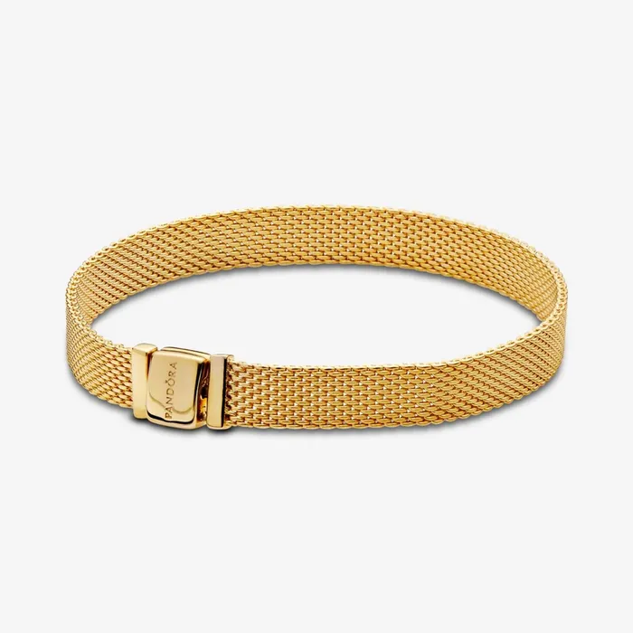 Chains Women Pandora Online Reflexions Mesh Bracelet Gold Plated