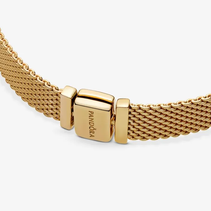 Chains Women Pandora Online Reflexions Mesh Bracelet Gold Plated