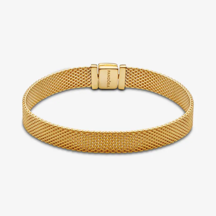 Chains Women Pandora Online Reflexions Mesh Bracelet Gold Plated