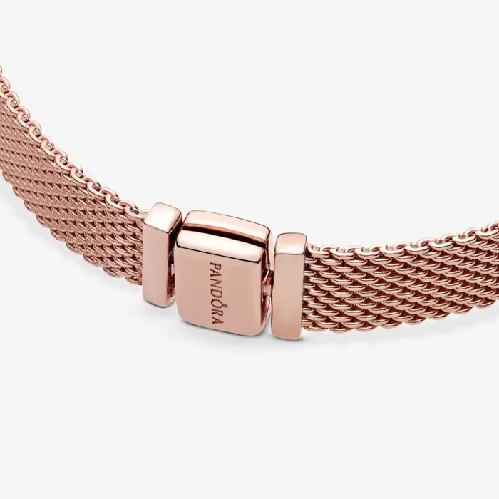 Charm Bracelets Women Pandora Online Reflexions Mesh Bracelet Rose Gold Plated