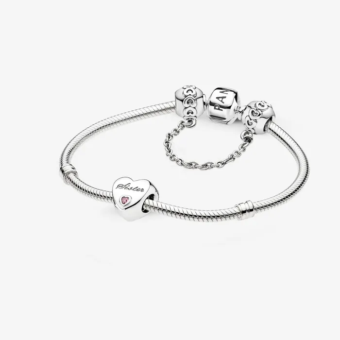 Charm Bracelets Women Pandora Sister Heart Charm And Bracelet Gift Set