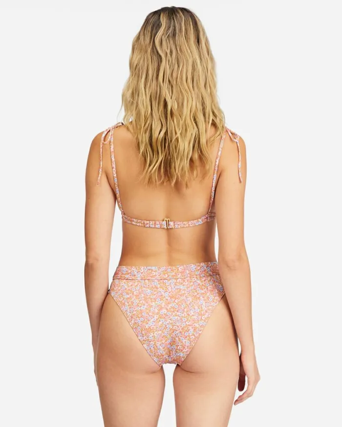Chase The Sun Double Ruched Triangle Bikini Top Multi Women Billabong Bikini Tops