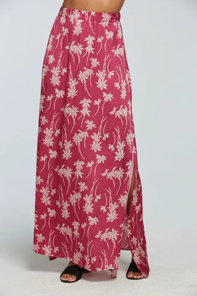 Chaser Brand Bottoms Womens Stretch Silky Basics Side Slit Maxi Skirt