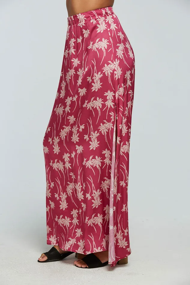 Chaser Brand Bottoms Womens Stretch Silky Basics Side Slit Maxi Skirt