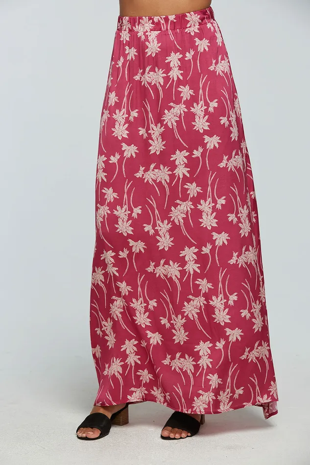 Chaser Brand Bottoms Womens Stretch Silky Basics Side Slit Maxi Skirt