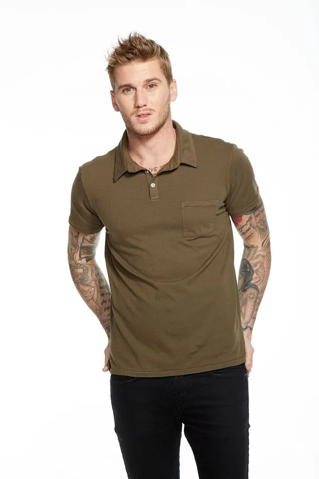 Chaser Brand COTTON POLO W POCKET Mens Tops