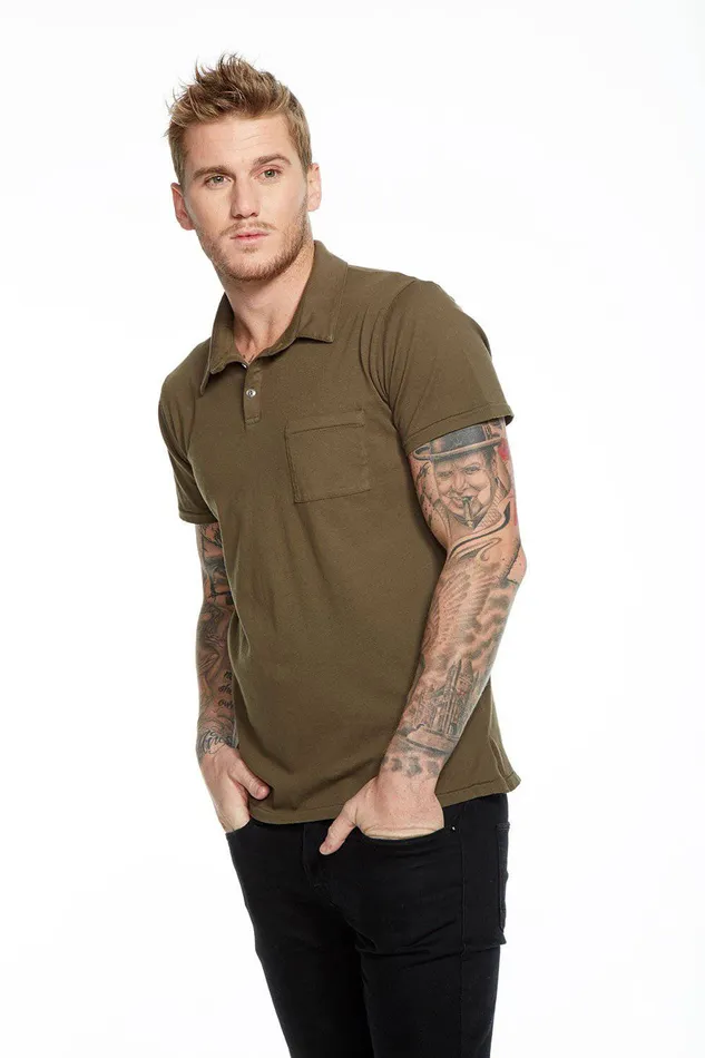 Chaser Brand COTTON POLO W POCKET Mens Tops