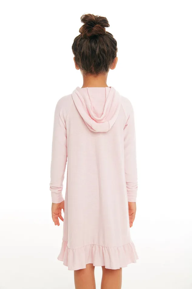Chaser Brand Dresses and Skirts Girls Cozy Knit Long Sleeve Hooded Ruffle Hem Dress