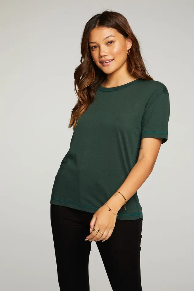 Chaser Brand rPET Vintage Jersey Short Sleeve Crew Neck Easy Tee Womens Tops