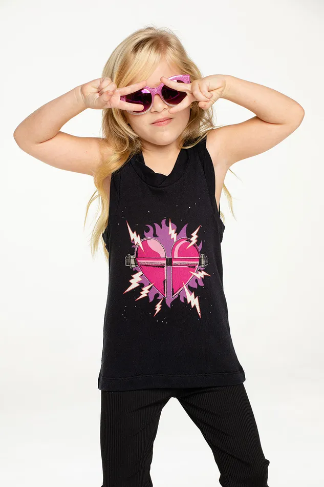 Chaser Brand Tops Girls Rock Heart