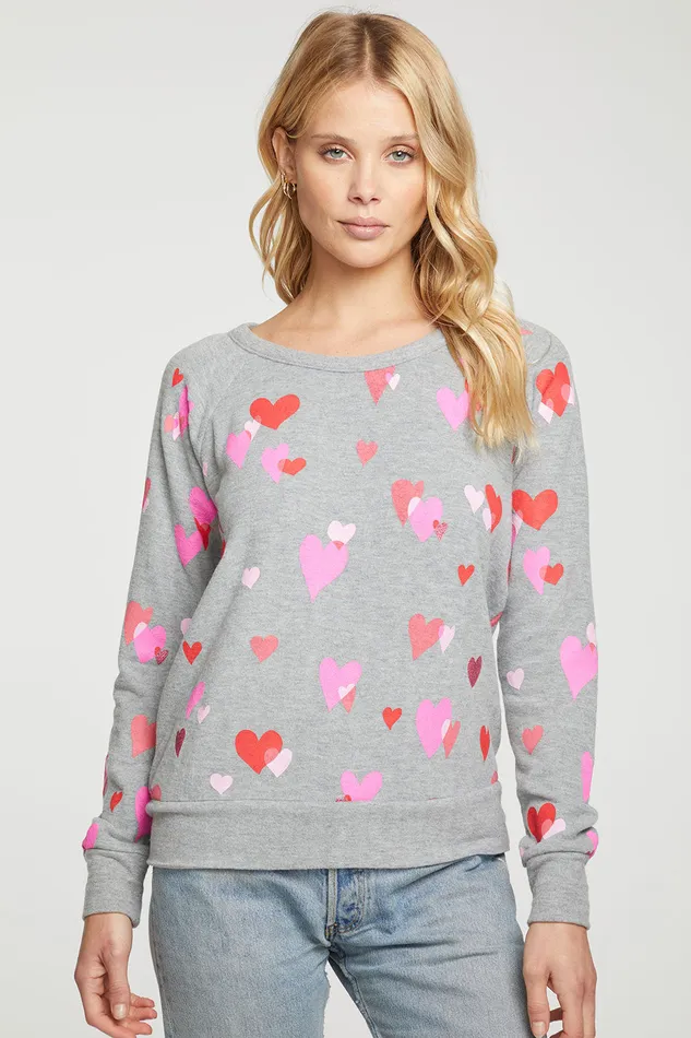 Chaser Brand Tops Womens Love Hearts