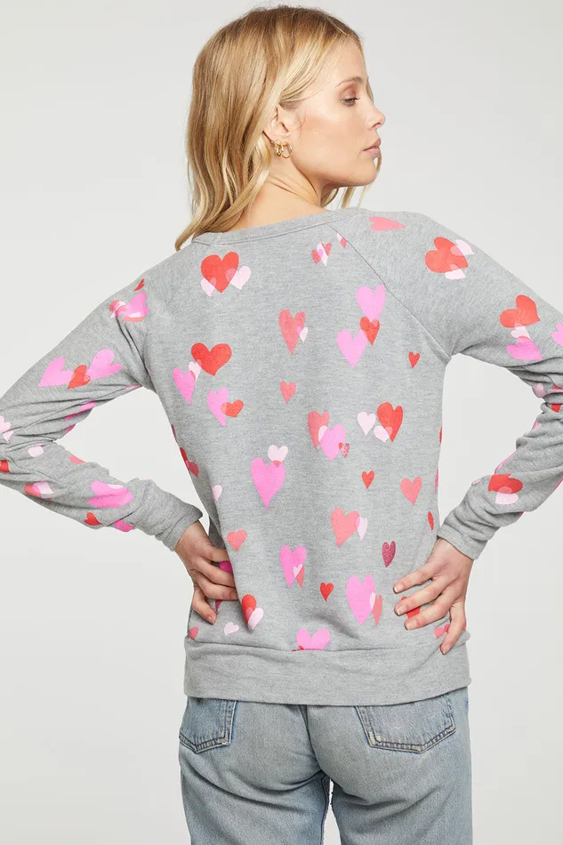 Chaser Brand Tops Womens Love Hearts