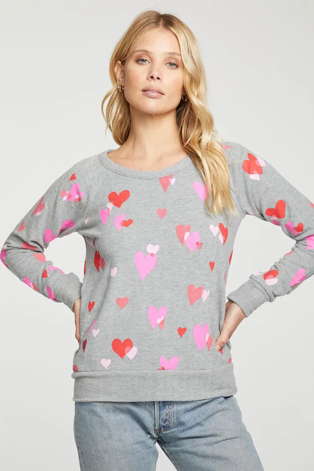Chaser Brand Tops Womens Love Hearts