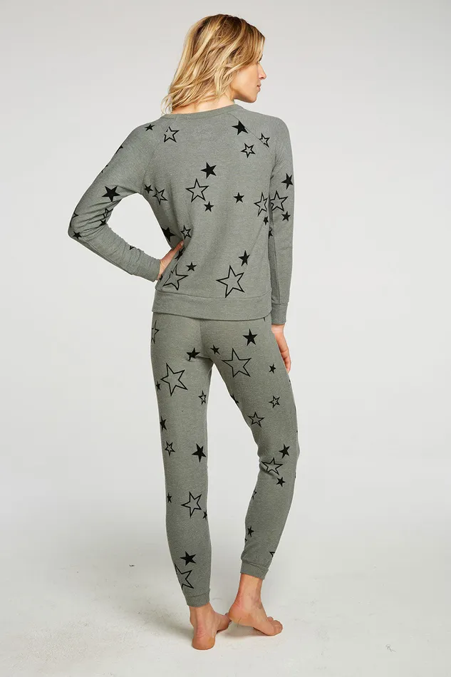 Chaser Brand Velvet Stars Womens Tops