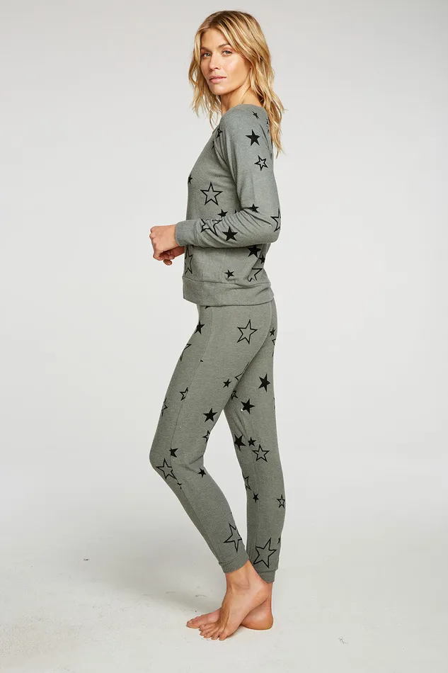 Chaser Brand Velvet Stars Womens Tops