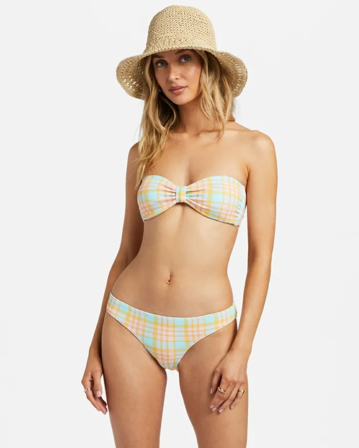 Check Please Bandeau Bikini Top Multi Women Billabong Bikinis