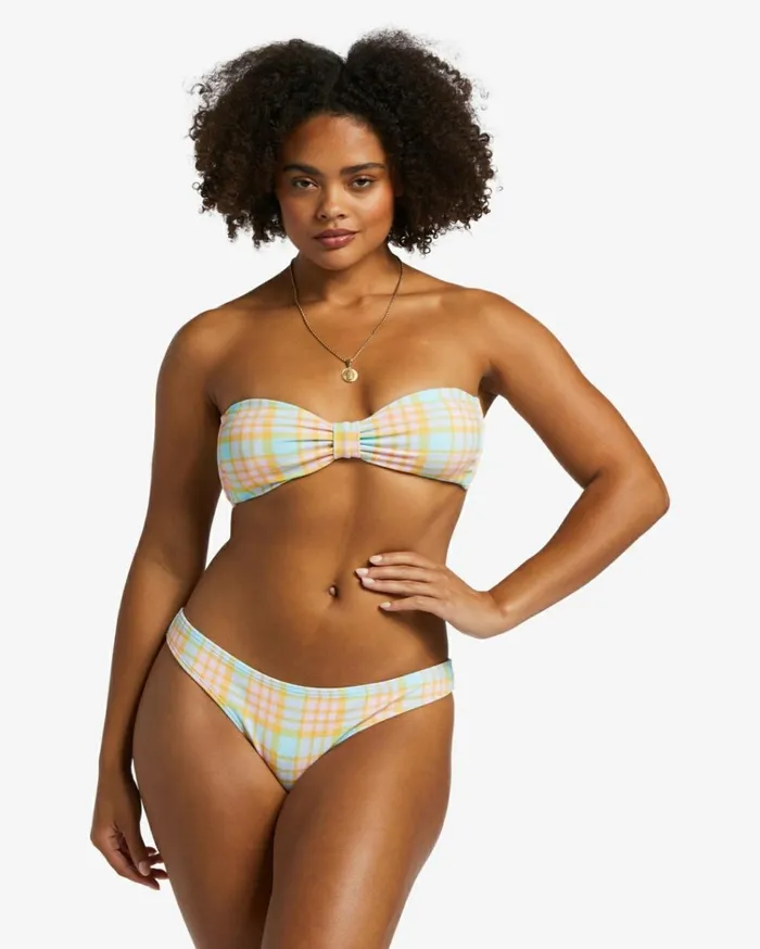 Check Please Bandeau Bikini Top Multi Women Billabong Bikinis