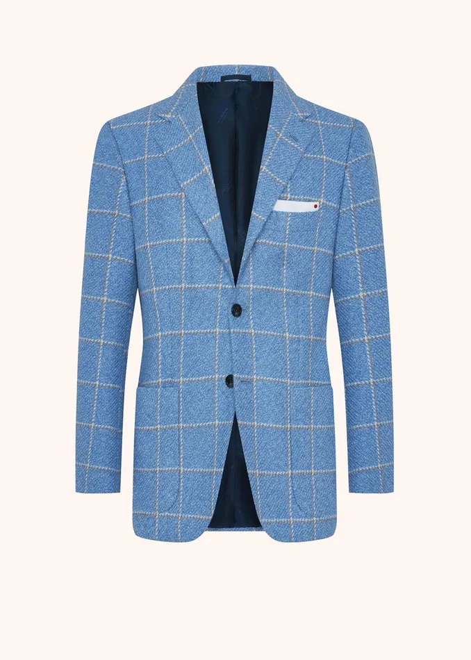 CHECKED CASHMERE BLAZER Men Kiton Jackets