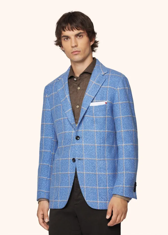 CHECKED CASHMERE BLAZER Men Kiton Jackets CHECKED CASHMERE BLAZER Men Kiton Jackets