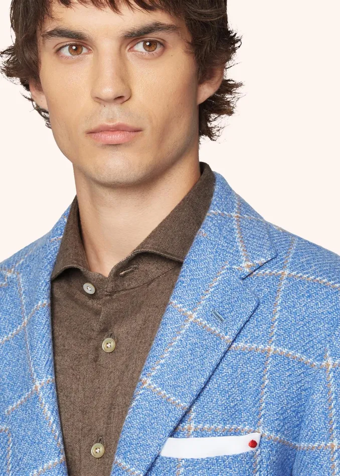 CHECKED CASHMERE BLAZER Men Kiton Jackets CHECKED CASHMERE BLAZER Men Kiton Jackets